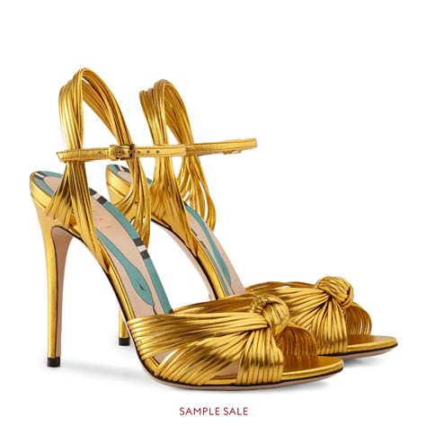 gucci gold sandals|gold gucci sandals size 8.